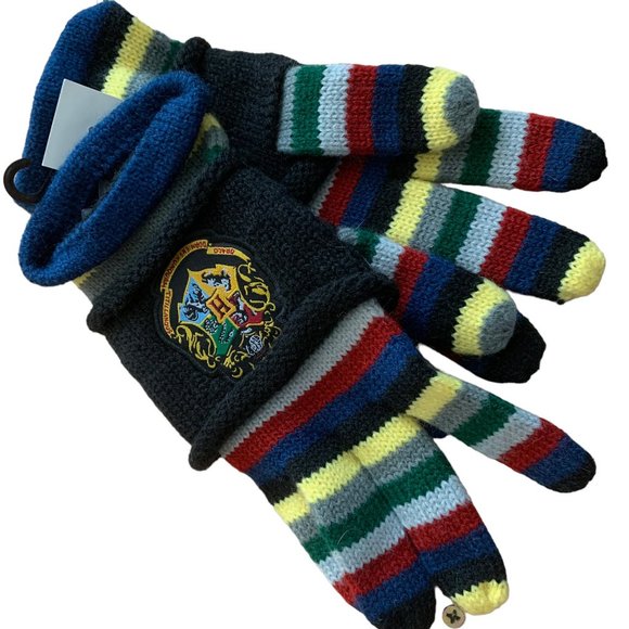 Universal Studios Wizarding World of Harry Potter Hogwarts Striped Gloves - Picture 3 of 3